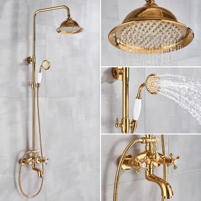 China With Slide Bar STOCCO Gold Shower Faucet Bath Shower Mixer Tap 8