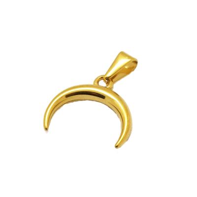 China Wholesale Bulk Fashion Girls Gold Crescent Moon Jewelry Stainless Steel Necklace Pendant Elegant Nickel Free for sale