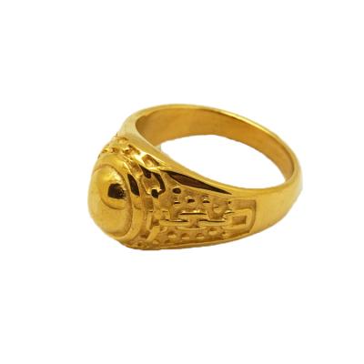 China Wholesale Accessories Simple Design Nickel Free Engraved Stainless Steel Custom Mens 18k Gold Ring for sale