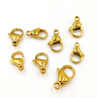 China Nickel Free No Faded 15mm Stainless Steel Lobster Clasp 18K Gold Plated Lobster Clasp Chain Accessories Jewelry for sale