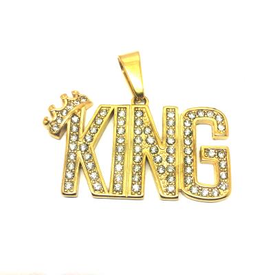 China Custom Wholesale Custom ROI Diamond Pendant Outlet 18k Gold Letter Necklace Nickel Free Iced Out Jewelry for sale