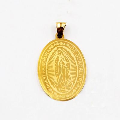 China Nickel Free In Stock Religious Stainless Steel Pendant Women Jewelry Mary Pendant Charms 18k Gold Virgin for sale