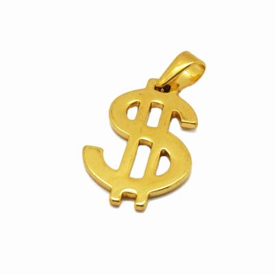 China Nickel Free Stainless Steel Pendant Jewelry Charm Dollar Sign Gold Silver USD Pendant Necklace For Gift for sale