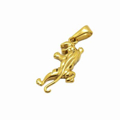 China Nickel Free 18K Gold Tiger Pendant Charms Necklace Hip Hop Stainless Steel Animal Pendant Jewelry For Man for sale