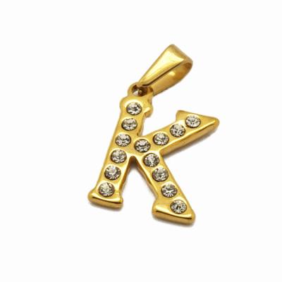 China Olivia Simple New Design Letter K Nickel Free CZ Alphabet Stone Pendant for sale