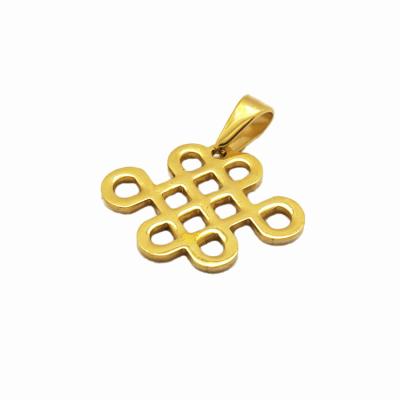 China Gold Nickel Free Chinese Style Stainless Steel Knot Lover's Knot Jewelry Pendant Pendant for sale