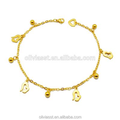 China New Fashion Design Gold Anklet Chain Designs Nickel Free In Stainless Steel Jewelry 18k Gold Anklet Chain Feet for sale