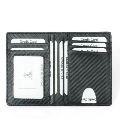 China Wholesale RFID Carbon Fiber Wallet Thin Men's Business Credit Card Holder Minimalist Clip Pocket Casual Bifold Wallets for Men for sale