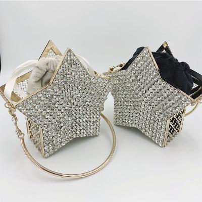 China Fashionable Messenger Bags Unique JOYIE Star Shape Glitter Rhinestone Evening Clutch Bags Diamond Crystal Hand Bags Ladies Party Clutch Purse For Women for sale