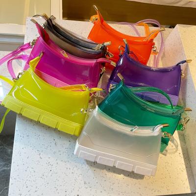 China Fashionable Messenger Bags JOYIE Fashion Single Boot Purse Novelty Mini Handbags Women Hand Bags Cute Cross Body Small Transparent Jelly Bag For Girls for sale