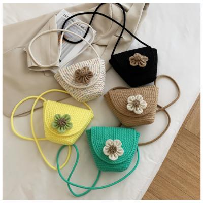 China Fashionable Messenger Bags Tender Design Cotton Bag Small Bucket Bag Flower Handbag Flap Purse Cute Cross Woven - Body Women Handbags for sale