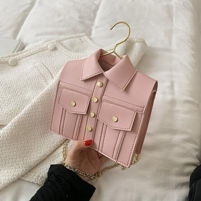 China Fashionable Messenger Bags Unique JOYIE Shirt Shaped Bags Novelty Jacket Clips 2021 New Arrival Women Handbags Ladies Fashion Chain Cross - Body Shoulder Bag for sale