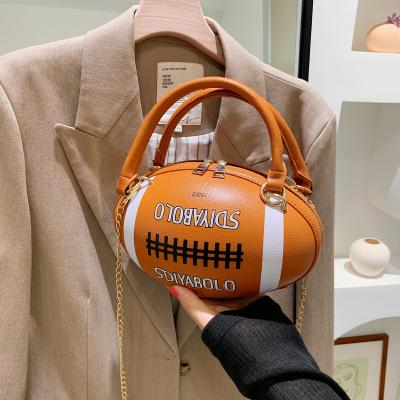 China Fashionable Messenger Bags Personality Football Unique Novelty Shaped Clips 2021 New Bags Women Handbags Ladies Fashion Chain Cross - Body Shoulder Sling Bag for sale