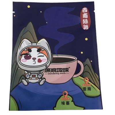 China Blue Color Moisture Proof Waterproof Cartoon Printed Customized Coffee Bags Eco - Friendly for sale