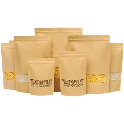 China High Quality Moisture Proof Kraft Paper Bottom Stand Up Zip Lock Bags for sale