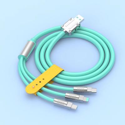 China Usb Multi Cable 120w 6a super fast charge type c Pd Type C Micro Fast Charging Cord Zinc Alloy Liquid Silicone Data Cable For Iphone Samsung for sale