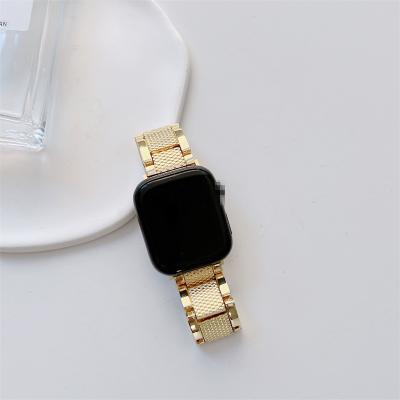 China Adjustable 38mm 42mm 40mm 42mm Adjustable Check Golden Metal Watch Band For IWatch S8 S7 Strap Band For Apple Watch Ultra/SE S1/2/3/4/5/6 38/40/41mm 42/44/45mm for sale