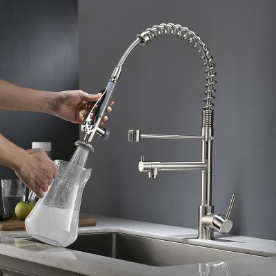 China New Arrivals Thermostatic Faucets Luxury Thermostatic Kitchen Faucet Lower Double Handle 2 Function Water Sink Faucet Kitchen Faucets for sale