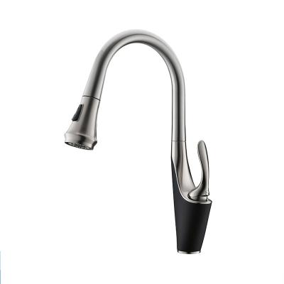 China Faucet For Kitchen Sink Single Hole Deck Mounted UPC Pull Down Kitchen Faucet With Brushed Nickel for sale