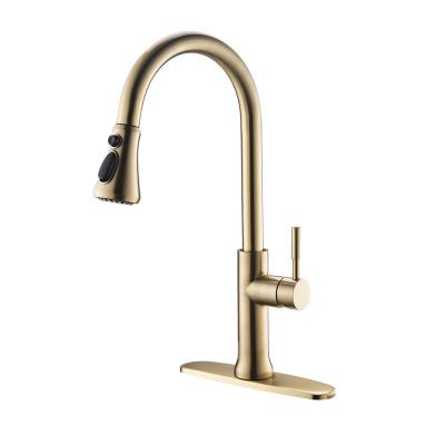 China Thermostatic Faucets Gold Swivel Commercial Brushed Kitchen Mixer Tap, Pull Out Hose Kitchen Faucets, Touch Sensor Kitchen Faucets With Lower for sale