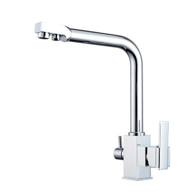 China Thermostatic Faucet Mixer Tap Water Filter Faucet Water Filter Chrome 3 Way Kitchen Sink Beverage Drinks Brass Water Faucet for sale