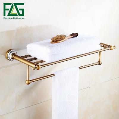 China Sustainable Bathroom Antique Towel Rack With White Shading And Black Pattern Base for sale