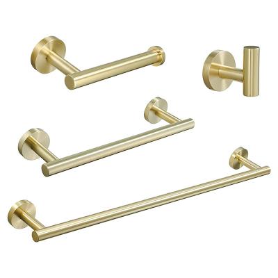 China Modern Easy Mount Bathroom Hardware Accessories Set 304 Stainless Steel Wall Mounted Towel Rack for sale