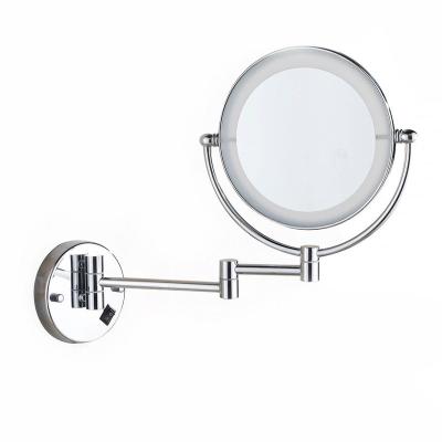 China Lighted 3X Magnification Mirror Wall Mounted Flexible Magnifying Mirror Bathroom Makeup Mirror for sale