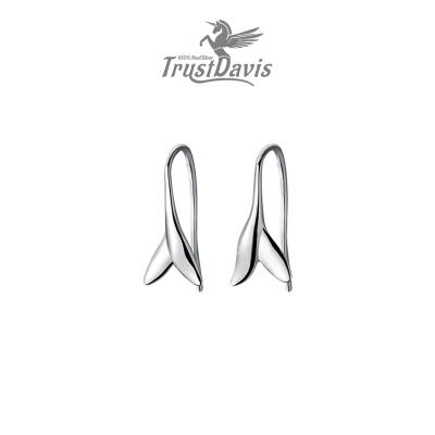 China Trustdavis TRENDY 100% 925 Sterling Silver Fish Tail Clip On Earrings Ear Cuff For Women No Piercing Earring Jewelry DB115 for sale