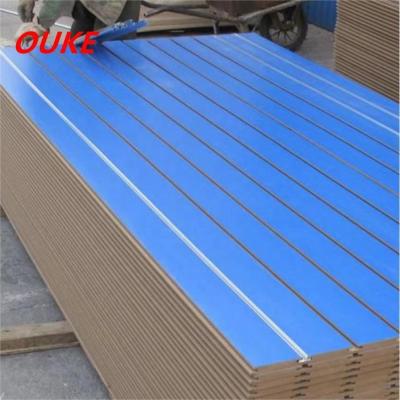 China Moisture Proof Melamine Slotted MDF / Slot MDF Slatwall Panel for sale