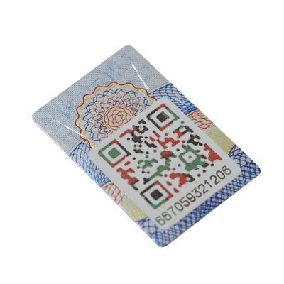 Cina Custom 3D Logo Anti-counterfeit Anti-fake Serial Number Label Safe Sticker With Different QR Codes in vendita