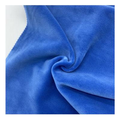 China Hot Selling Viable Ready For Ship Crystal Polyester Cotton Spandex Velvet Super Soft Fabric For Clothing Wholesales for sale