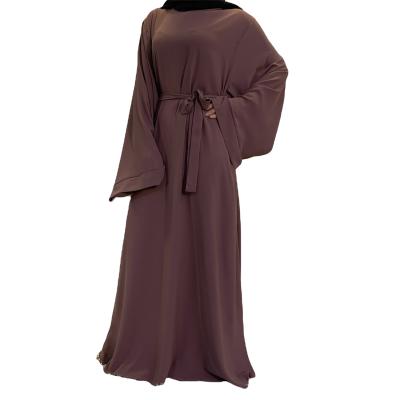 China Simple Solid Color Modest Kaftan Islamic Clothing Muslim Dresses Modest Muslimah Styling Abaya Dubai For Women for sale