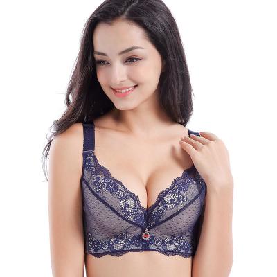 China 2021 A-D Cup Bras Underwire Adjustable Lace Support Adjustable Big Gather Plus Size Bra For Women for sale