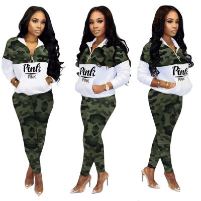 China 2021 New Sustainable Letter Print Fashion Women's Casual Sports Suit Long Sleeve for sale