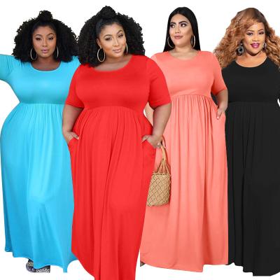 China Success Plus Size E-commerce Plus Size Women's Casual Clothing Summer Dresses Long Waist Dress Skirts for sale