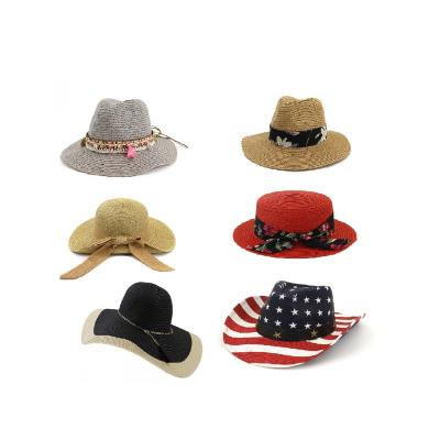 China Wholesale Natural Grass Fashion Boatman Floppy Disc Straw Woven Panama Straw Hat For Men And Women for sale