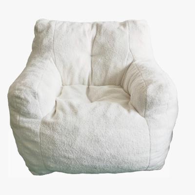 China Lying Soft Teddy Fabric Stuffed Foam Relax Comfortable Bean Bag Chair For Living Room for sale