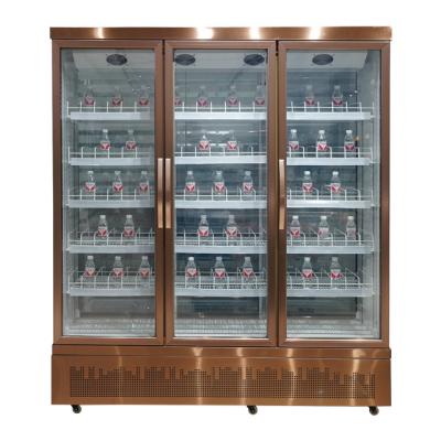 China CUSTOMIZED New Factory Price Commercial Style Display Beverage Cabinet With Double Doors For Trade Freezing Beer With Low Consumption for sale