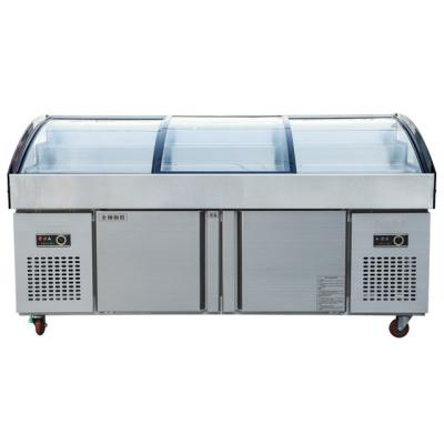 China Single-temperature ice table top fridge maker commercial new style hot sale BBQ chest freezer for restaurant fresh food with customized size for sale