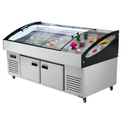 China Double - Stage Freezer Supplier Professional Temperature Small Horizontal Ice Cream Display Table for Supermarket Frozen Foods with Sliding Glass Door a for sale