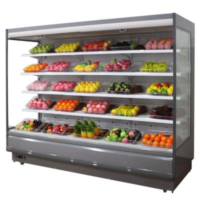 China Single-temperature Air Curtain Cabinet Fruit Meat Freezer Supermarket Milk Fresh-keeping Refrigerator for sale