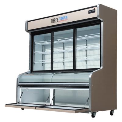 China Large Capacity Frozen Food Supermarket Display Dish-Order Freezer Refrigerator for Refrigerating Food with Sliding Doors and Energy Saving for sale