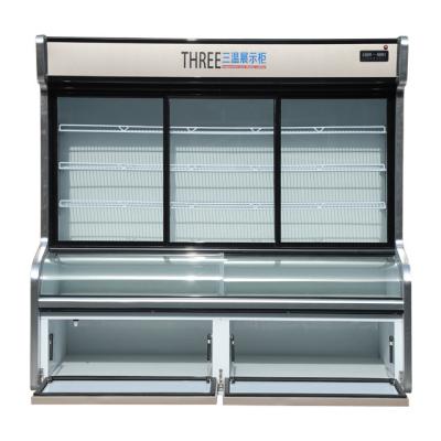 China High Quality Single-Temperature Hot Sale Display Dish-Order Freezer Cabinet for Refrigerating Dairy Products and Vegetables with Sliding Doors for sale