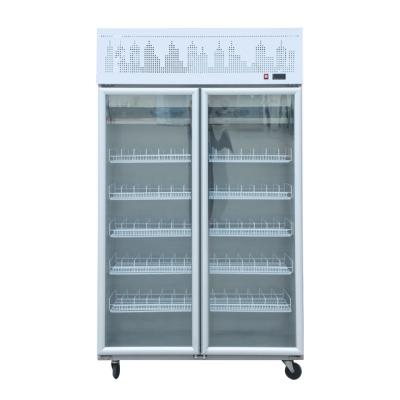 China New Style Professional Vertical Cooler Supplier Single-temperature Display Drinks Freezing Glass Multiple Doors and Low Consumption for sale