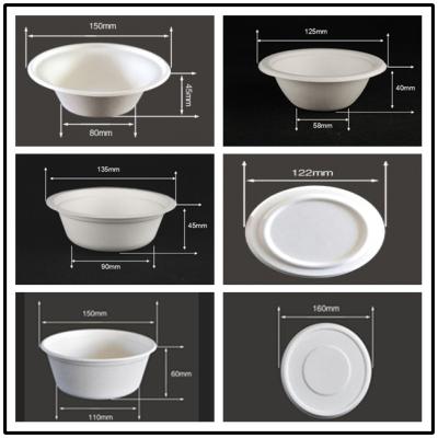 China BAGASSE BIO-DEGRADABLE BOWL, HOT AND COLD FOOD, WITH COLVER/LID, SUITABLE FOR HOLDING SALAD, HOT SOUP, RICE, ICE CREAM for sale