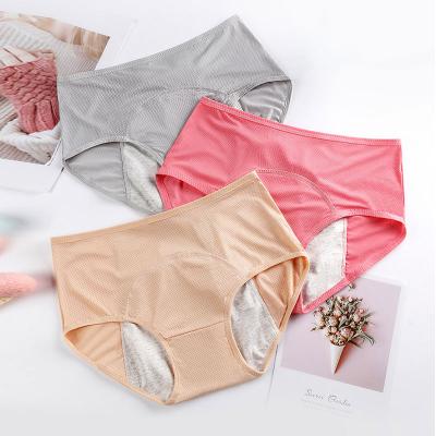 China Wholesale Antibacterial Sanitary Records Large Size Cotton Panties Physiological High Waist Pants Women's Leakproof Menstrual Panties for sale