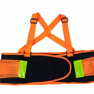 China Breathable and Good and Reflective Black Industrial Lumbar Support Back Belt with Suspenders for sale