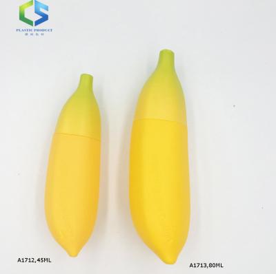 China Yellow Personal/Hand Lotion Bottle Plastic Shape Banana Shape 45/80ml Care 45/80ml Cream Packaging Tubes Container for sale