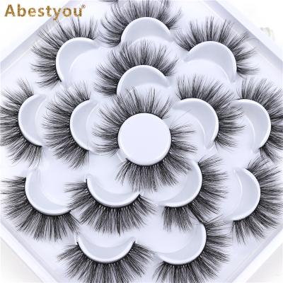 China Glow in the Eyelashes Makeup Tools Wholesale Abestyou 10pair 3D Mink Lashes Soft Mink False Eyelashes Volume False Eyelash Extension Dark Dramatic for sale